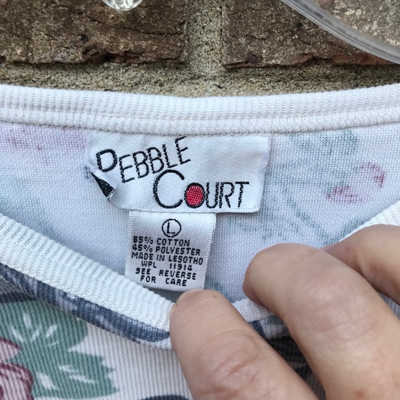 80's Vintage PEBBLE COURT Floral Pullover | L - Picture 11 of 11